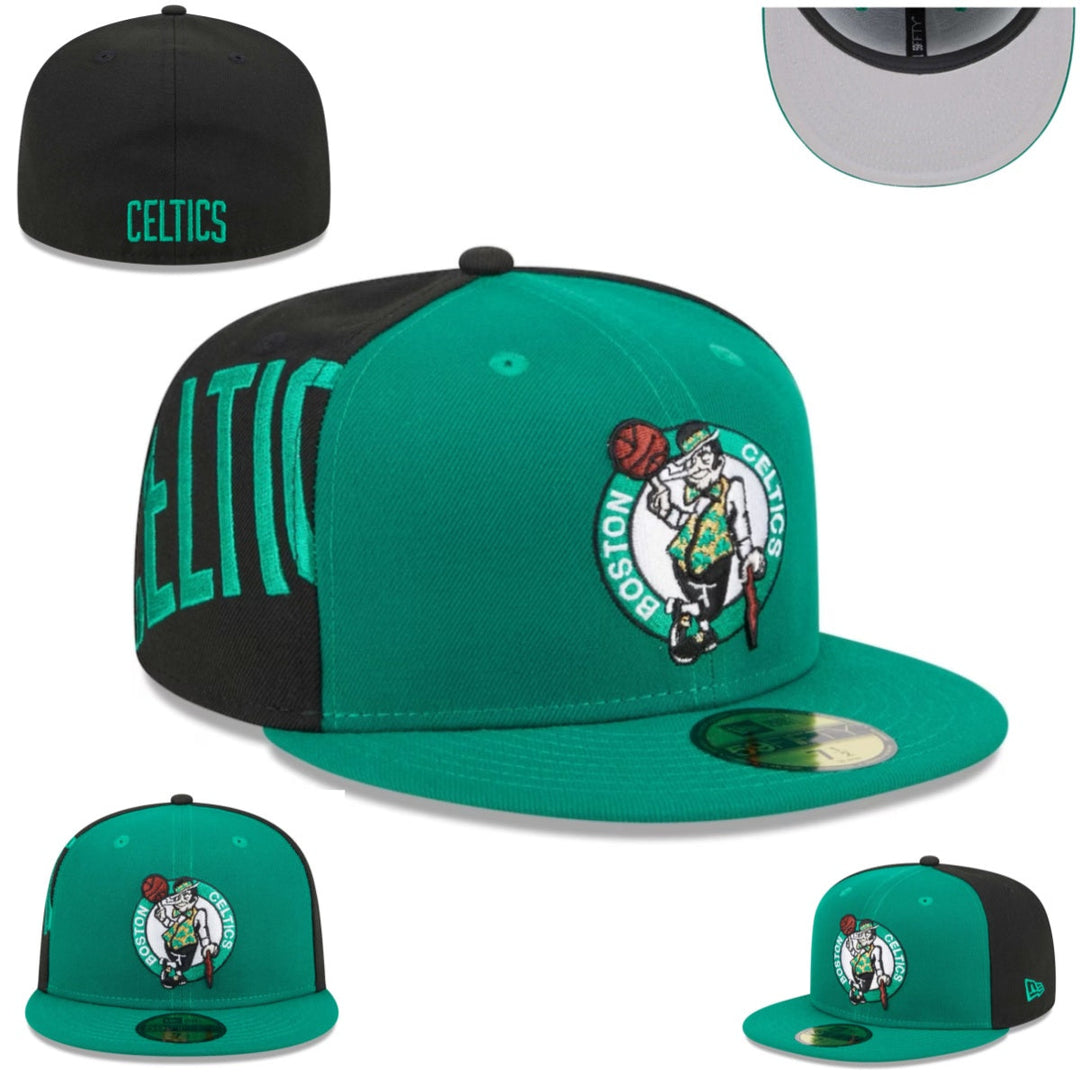 Boston Celtics NBA Snapback Cap with Embroidered Logo and Side Text – Green and Black